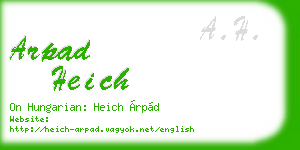 arpad heich business card